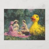 Picnic Giant Duck Imitats Historisches Gemälde Postkarte (Vorderseite)