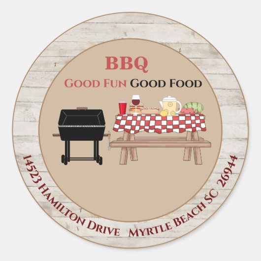 Picnic GRILLEN Grill Address Sticker (Vorderseite)