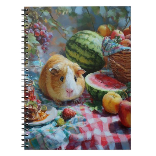 Picnic Guinea Pig Notebook Notizblock (Vorderseite)