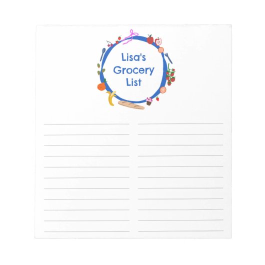 Picnic Illustration CUSTOM Einkaufsliste Notizblock (Vorderseite)
