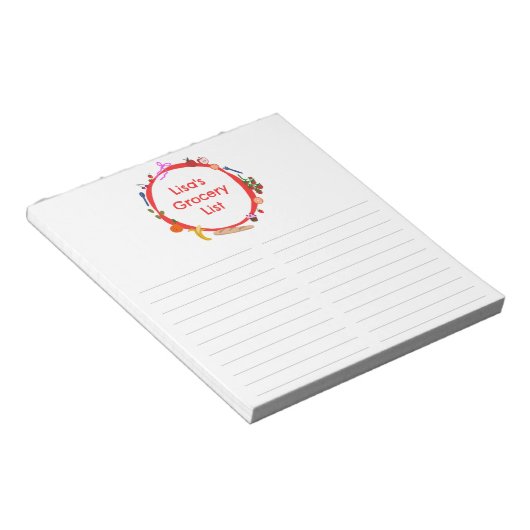 Picnic Illustration CUSTOM Grocery Shopping List Notizblock (angewinkelt)