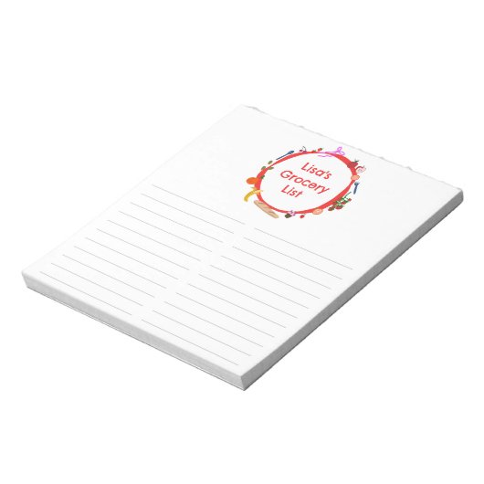 Picnic Illustration CUSTOM Grocery Shopping List Notizblock (Rotiert)
