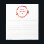 Picnic Illustration CUSTOM Grocery Shopping List Notizblock<br><div class="desc">Make your shopping lists in style with this customizable grocery shopping, meal planning or to-do list notepad. Click "personalize" to customize with your name or add text to suit your needs. Keep or delete the lines too by clicking the group and deleting. Check my shop for more sizes and styles!...</div>