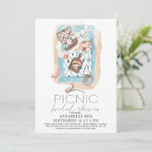 Picnic im Beach Brautparty Einladung (Stehend Vorderseite)