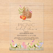 Picnic im Park Basket Brautparty Acryleinladungen (Vorderseite)