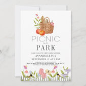 Picnic im Park Basket Floral Baby Shower Invit Einladung (Vorderseite)