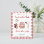 Picnic im Park Birthday Party Budget Einladung (Stehend Vorderseite)