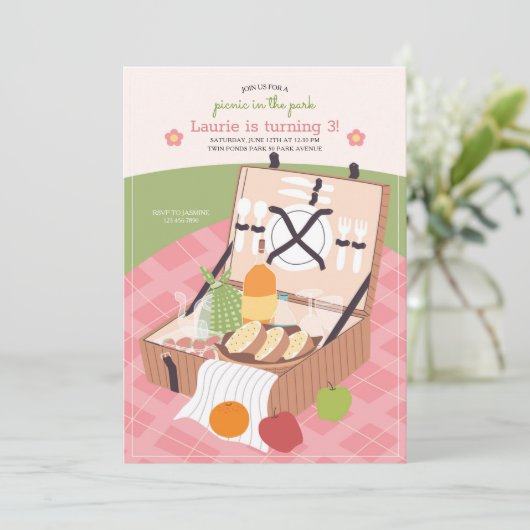 Picnic im Park Einladung (Stehend Vorderseite)