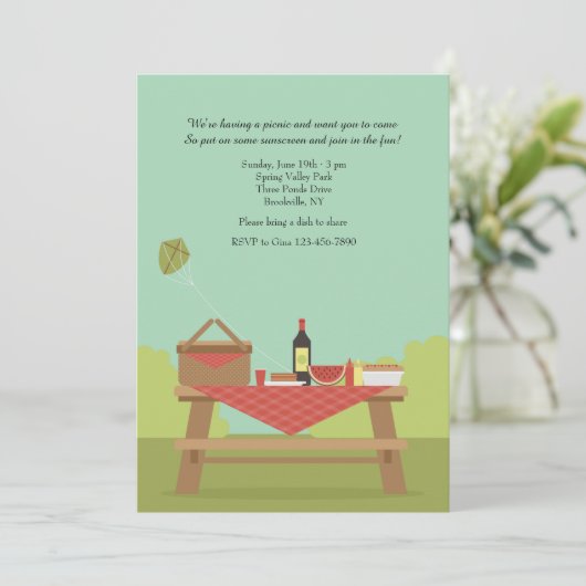 Picnic im Park Einladung (Stehend Vorderseite)