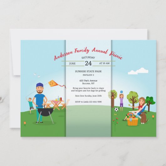 Picnic im Park Family Style Einladung (Vorderseite)