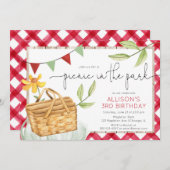 Picnic im Park Sommer Geburtstagsparty Einladung (Vorne/Hinten)