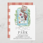 Picnic im Park Wasserfarbe Geburtstag Einladung (Vorne/Hinten)