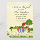 Picnic in Park Geburtstagsparty Einladung (Vorne/Hinten)
