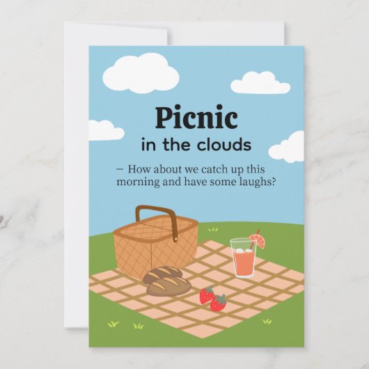 Picnic in the Clouds-Whimsical Outdoor Invitation Einladung (Vorderseite)