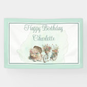 Picnic in the Park Floral Adult Birthday Party Banner (Horizontal)