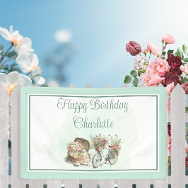 Picnic in the Park Floral Adult Birthday Party Banner