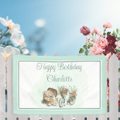 Picnic in the Park Floral Adult Birthday Party Banner