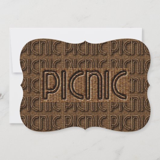 Picnic Invitation Funny Wicker Typografy Party Einladung (Vorderseite)