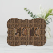 Picnic Invitation Funny Wicker Typografy Party Einladung (Stehend Vorderseite)