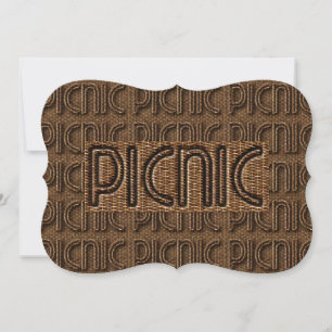 Picnic Invitation Funny Wicker Typografy Party Einladung