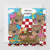 Picnic mit den Teddy Bears Einladung zum Geburtsta (Vorderseite)