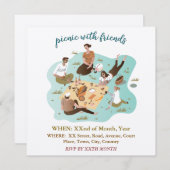 Picnic mit Friends Illustration Event Einladung (Vorne/Hinten)