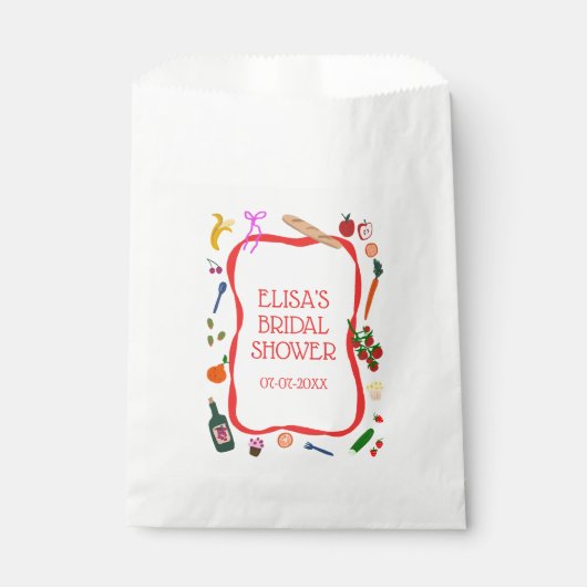 Picnic Modern Niedlich Handgezeichnetes CUSTOM-Bra Geschenktütchen (Vorderseite)