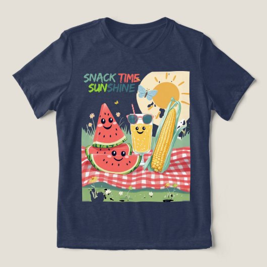 Picnic Pals – Summer Snack Squad Tri-Blend Shirt (Design Vorderseite)