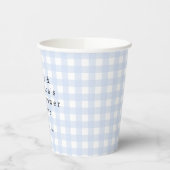 Picnic Park Names Date Baby Shower Blue Gingham Pappbecher (Links)