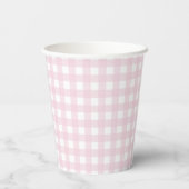 Picnic Park Names Date Baby Shower Pink Gingham Pappbecher (Rückseite)