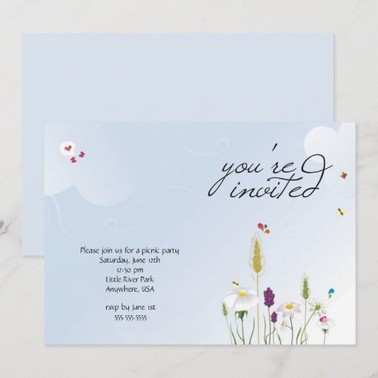 Picnic-Party Einladung (Vorne/Hinten)