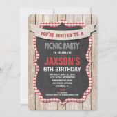 Picnic Party Geburtstagsfeier Einladung Roter Weiß (Vorderseite)