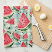 Picnic Patch Watermelon - Wasserfarbene Geschirrtuch (Viertel Falte)