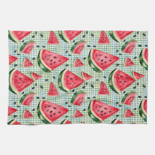 Picnic Patch Watermelon - Wasserfarbene Geschirrtuch (Horizontal)