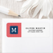 Picnic Red Gingham Monogram Address Label (Insitu)