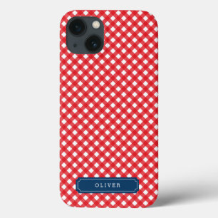 Picnic Red Gingham Personalisieren mit Name Case-Mate iPhone Hülle