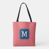 Picnic Red Gingham Personalisiert Name Monogram Tasche (Rückseite)