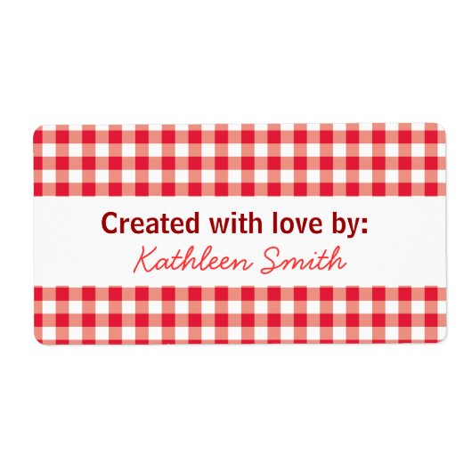 Picnic Red Gingham Recipe/Goodies Label (Vorne)