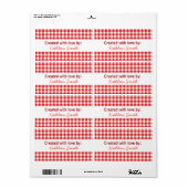 Picnic Red Gingham Recipe/Goodies Label (Vorne)