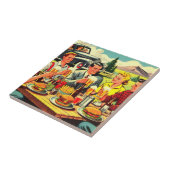 Picnic Retro Comic Fliese (Seite)