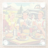Picnic Retro Comic Glasuntersetzer (Rückseite)