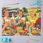 Picnic Retro Comic Seidenpapier (Basteln)