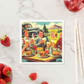 Picnic Retro Comic Serviette (Beispiel)
