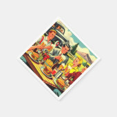 Picnic Retro Comic Serviette (Ecke)