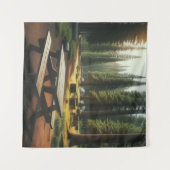 Picnic Table Camping Scene Wandteppich (Vorderseite (Horizontal))