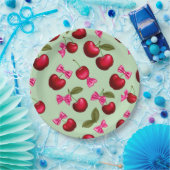 Picnic Tellers - Big Bold Cherries & Bows Pappteller (Party)