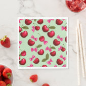 Picnic Tellers - Big Bold Cherries & Bows Serviette (Beispiel)