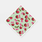 Picnic Tellers - Big Bold Cherries & Bows Serviette (Ecke)
