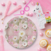 Picnic Tellers - Blume und Gingham Bows Pappteller (Party)