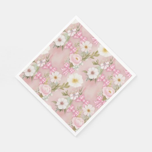 Picnic Tellers - Blume und Gingham Bows Serviette (Ecke)